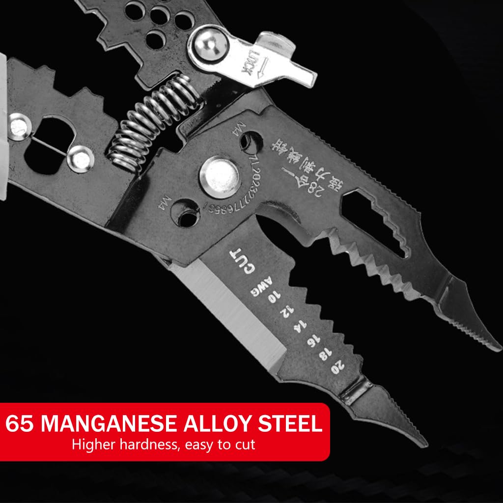 Serplex Wire Cutter Multi Wire Cutter Stripper Tool 28-in-1 Multifunctional Wire Stripper Vice Tool Chromium Vanadium Steel Wire Cutter Wire Stripper Crimper Crimping Tool for Electrician Serplex Wire Cutter Multi Wire Cutter Stripper Tool 28-in-1 Multifunctional Wire Stripper Vice Tool Chromium Vanadium Steel Wire Cutter Wire Stripper Crimper Crimping Tool for Electrician